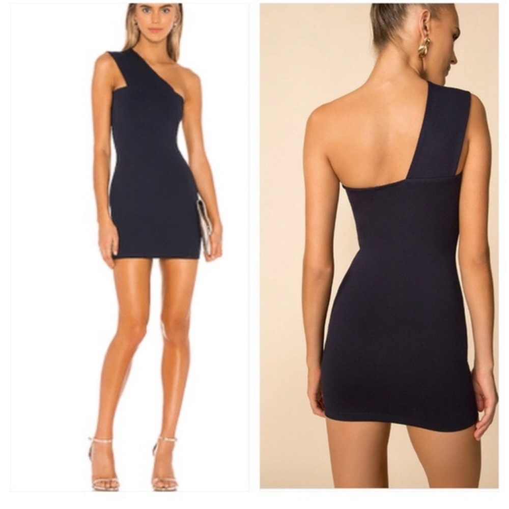 Superdown Rockie one shoulder navy dress size small